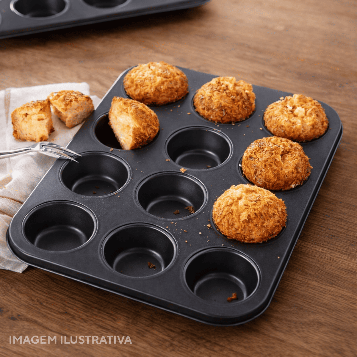 Forma de Cupcake Antiaderente 12 Cavidades