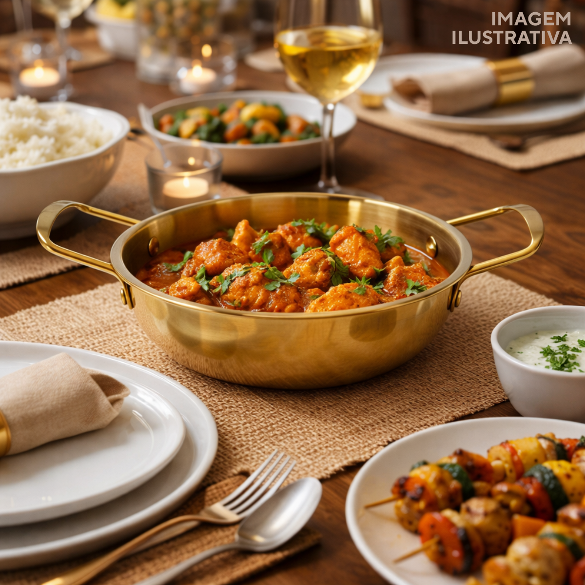 Panela Pergaminho Dourada Servir