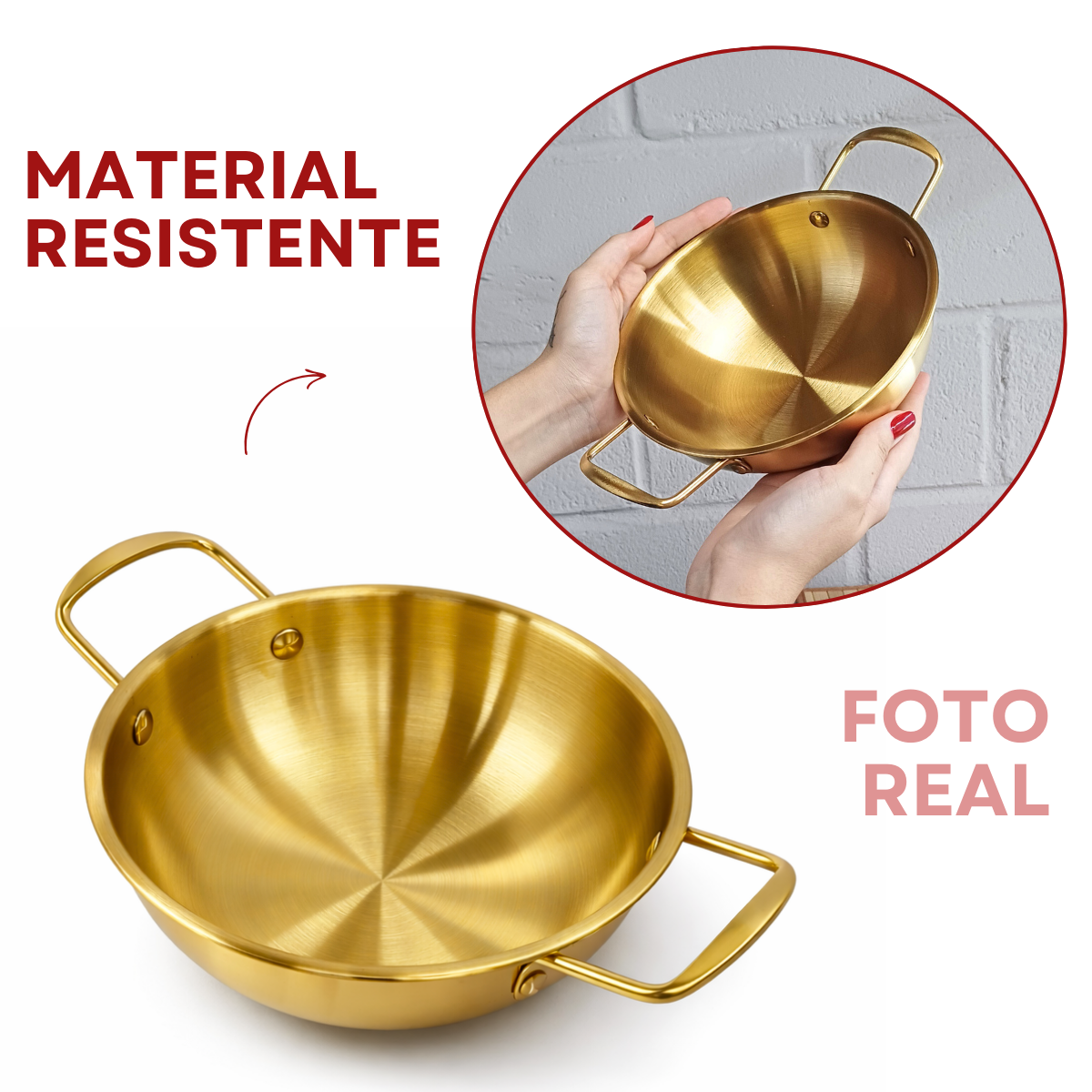 Panela Pergaminho Dourada Servir