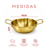 Panela Pergaminho Dourada Servir
