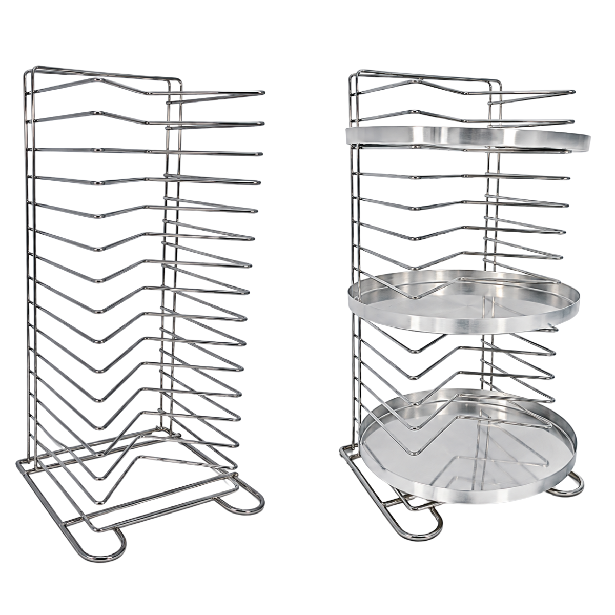 Suporte Cromado para 15 Formas de Pizza 64,5cm Profissional