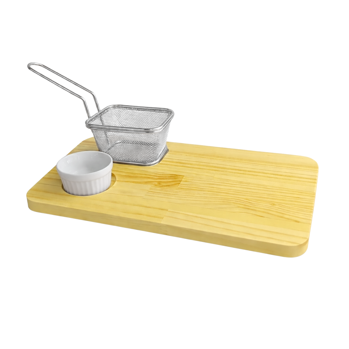Kit Para Porções Tábua Cesta Para Frituras Ramequim Kit Restaurante