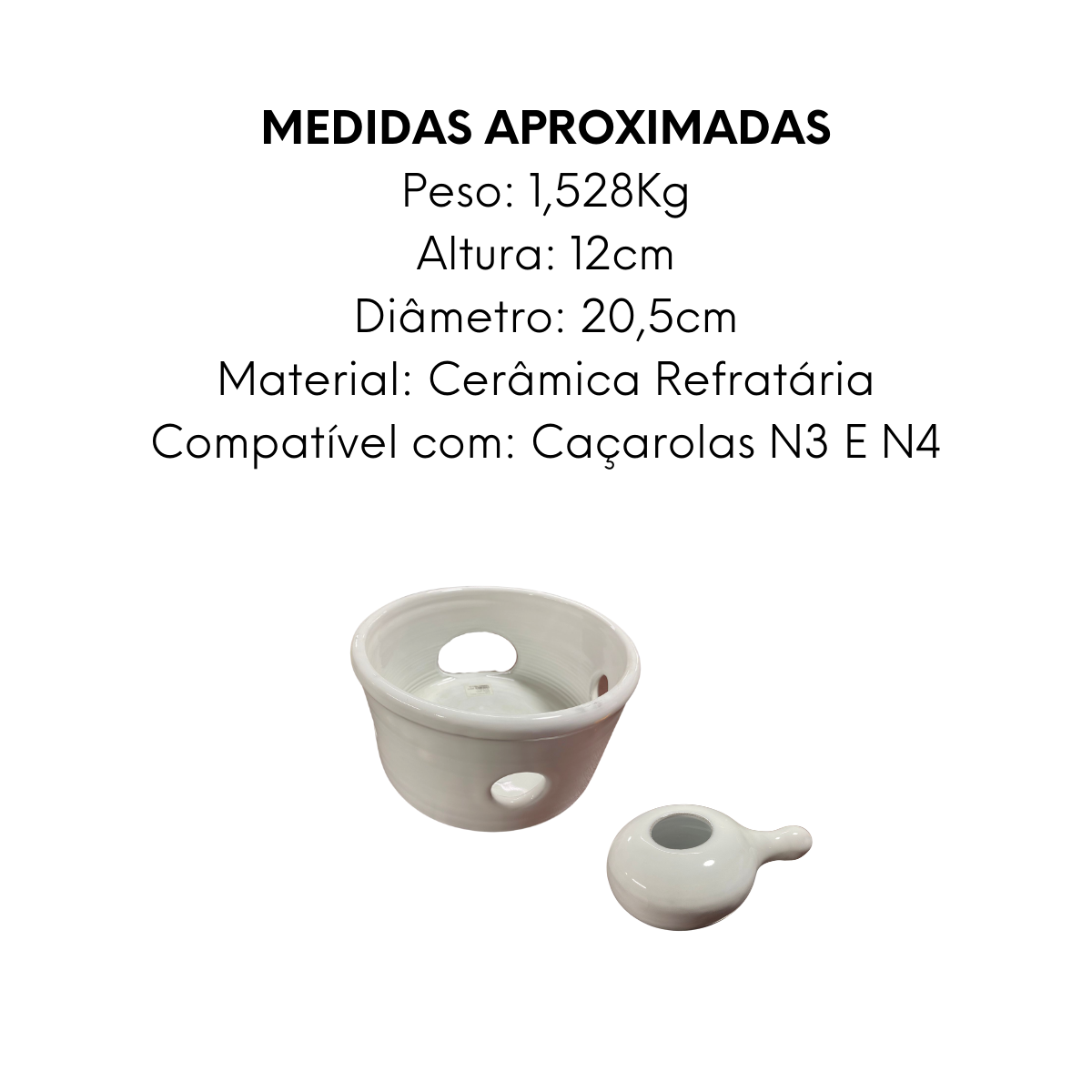 Fogareiro Cerâmica Branca N3 - A Gourmet