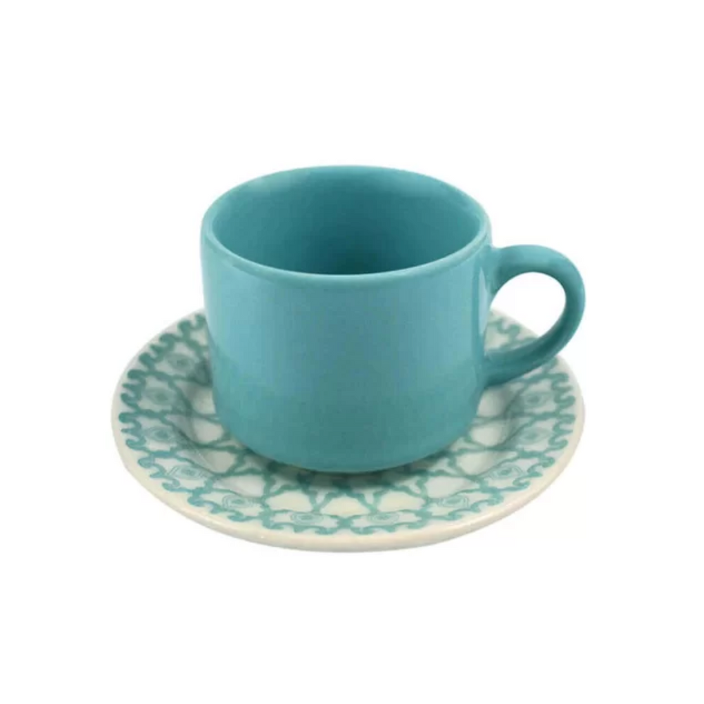 Xicara Chá Com Pires 200ml Mandala - A Gourmet