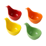 Kit 4 colher porcelana colorida finger-food