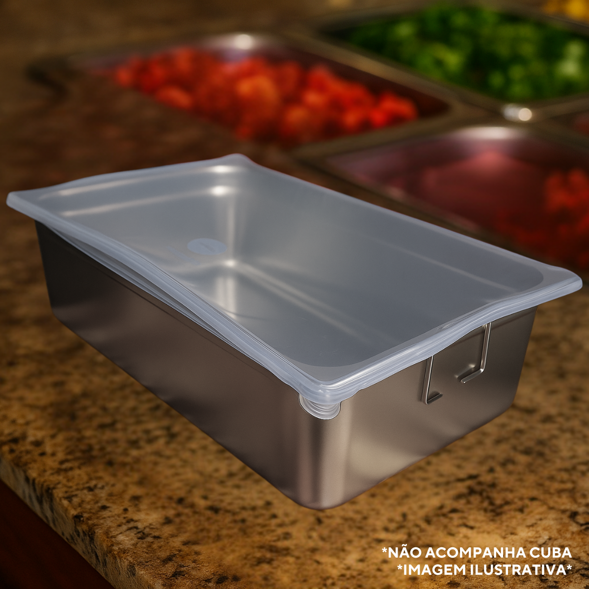 Tampa cuba Retangular 1/1 Silicone