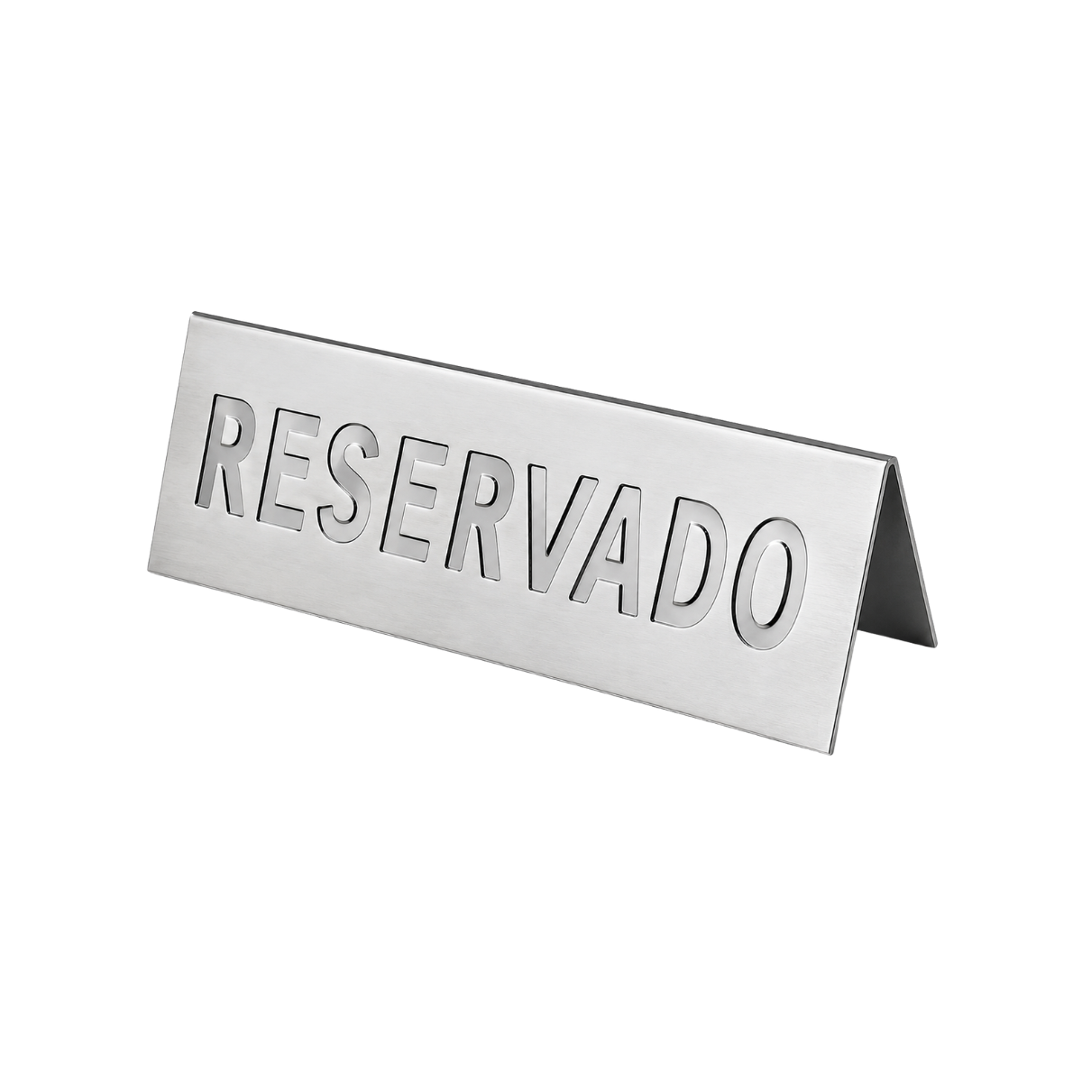 Placa Reservado Aço Inox Grande