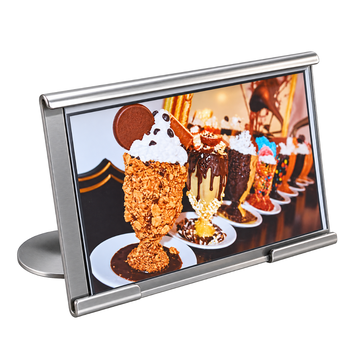 Display Mesa Identificação Aço Inox 8cm