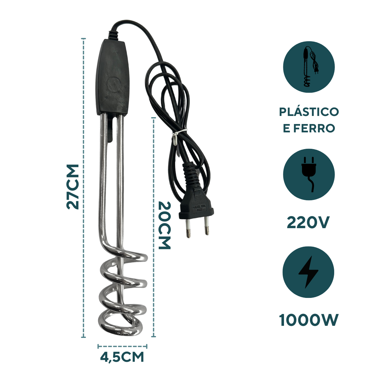 Aquecedor de Agua Ebulidor 220v 60Hz