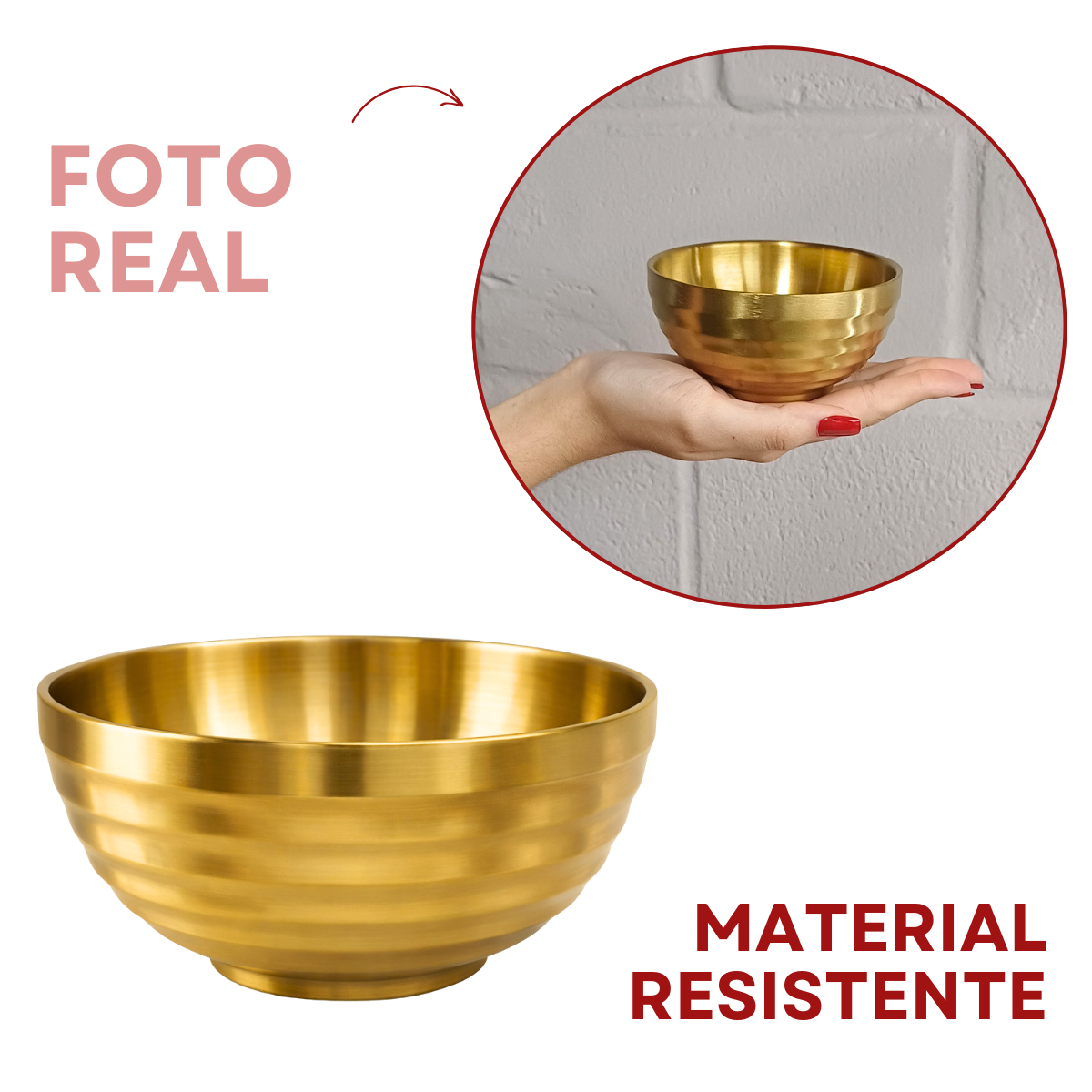 Tigela Bowl Dourado 250ml Servir