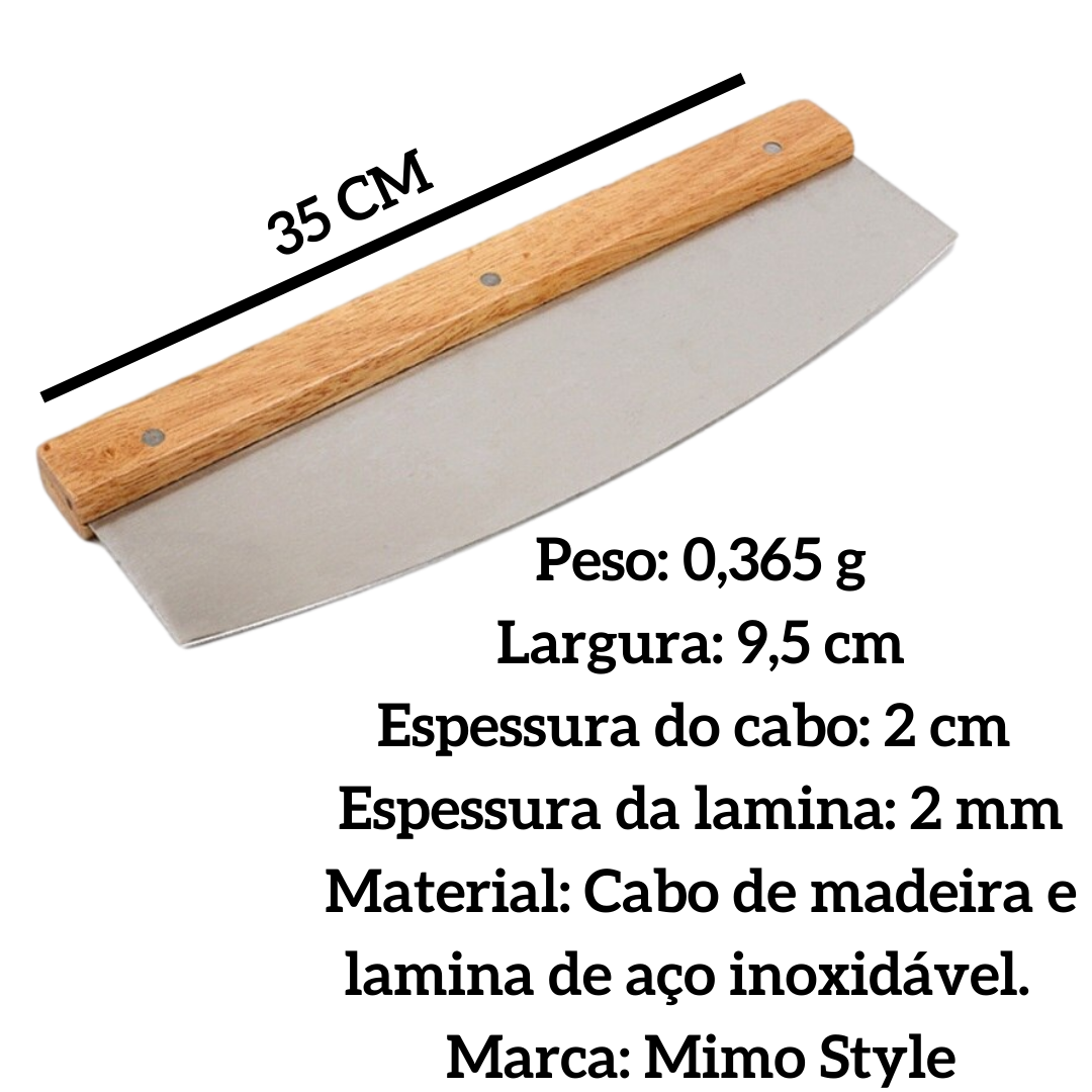 Cortador de Pizza Aço Inox e Cabo Madeira Mimo Style