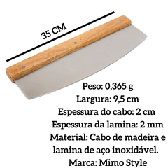 Cortador de Pizza Aço Inox e Cabo Madeira Mimo Style