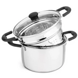 Espagueteira em aço inox 4,4L Fundo Triplo Hercules