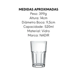 4 Copo Bristol 520ml de Vidro - A Gourmet