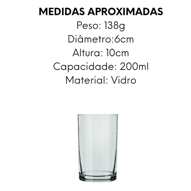 4 Copo de Suco 200ml Vidro Main Image