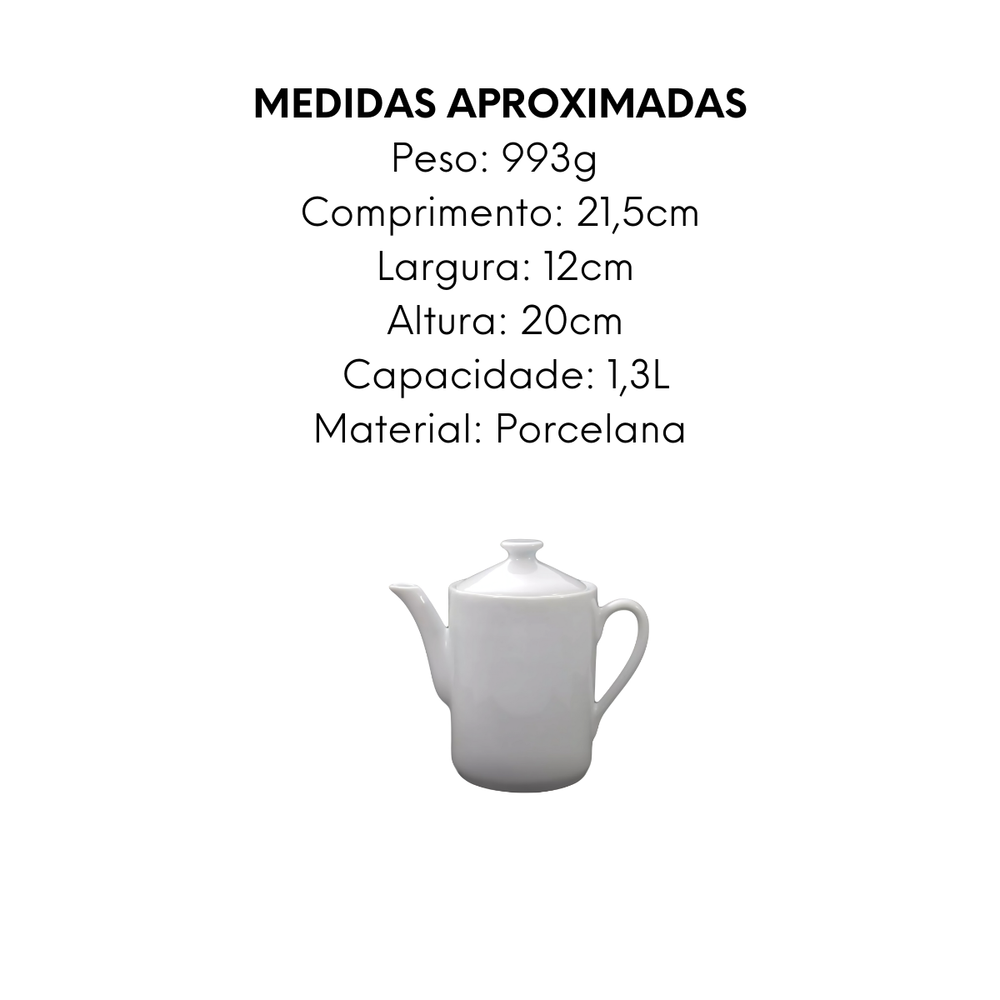 Bule Chá em porcelana 1,3L - A Gourmet