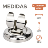Clip para Menu ou Cartão em Aço Inox