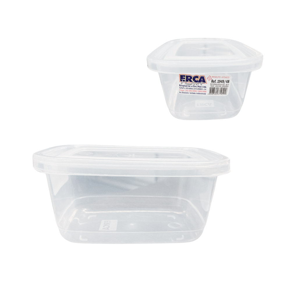 Pote Retangular M Transparente 520ml - A Gourmet
