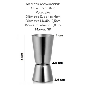 Dosador de Drinks 20ml e 50ml Aço Inox GP
