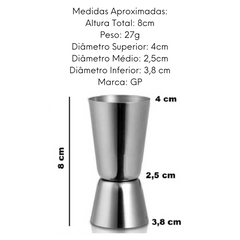Dosador de Drinks 20ml e 50ml Aço Inox GP