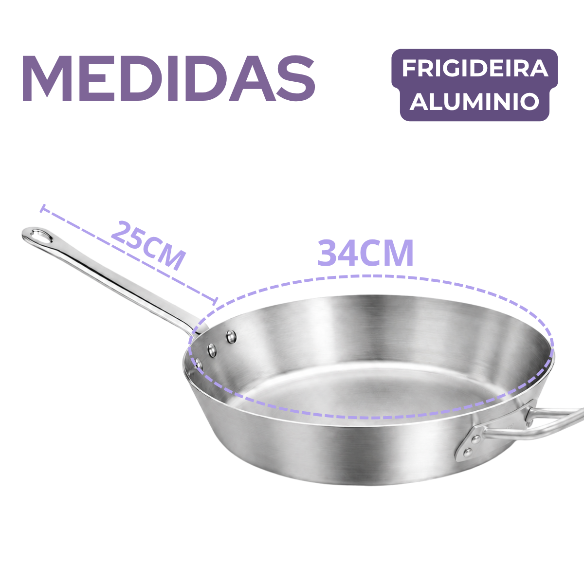 Frigideira Hotel N34 com Cabo de Alumínio Profissional
