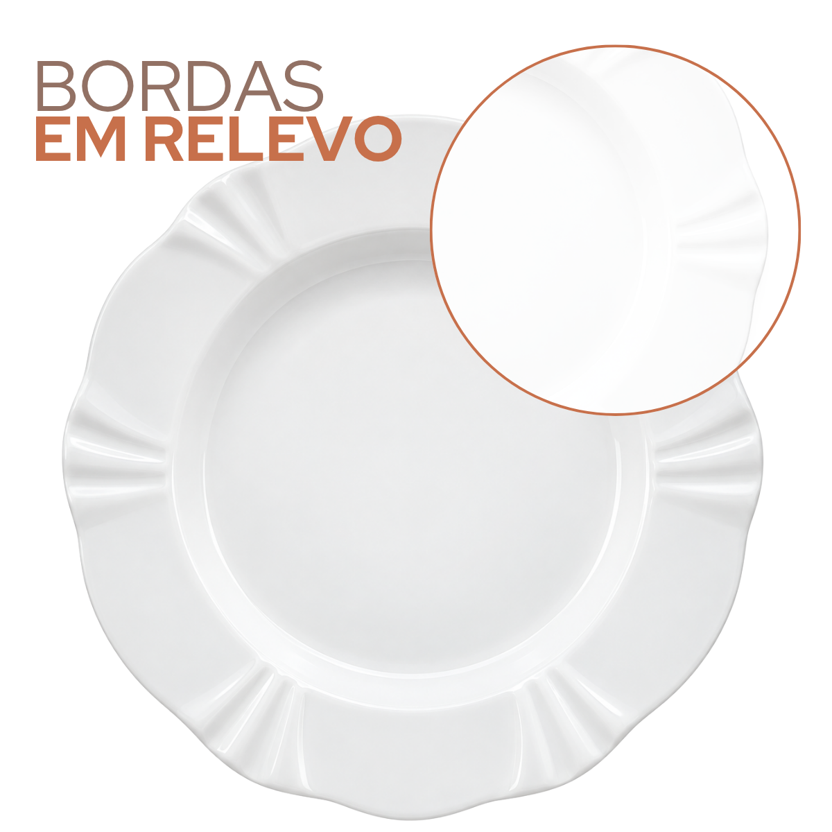 Prato Fundo Soleil Branco Oxford Porcelana 24cm