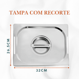 Tampa 1/2 Inox com Recorte para Cuba - A Gourmet