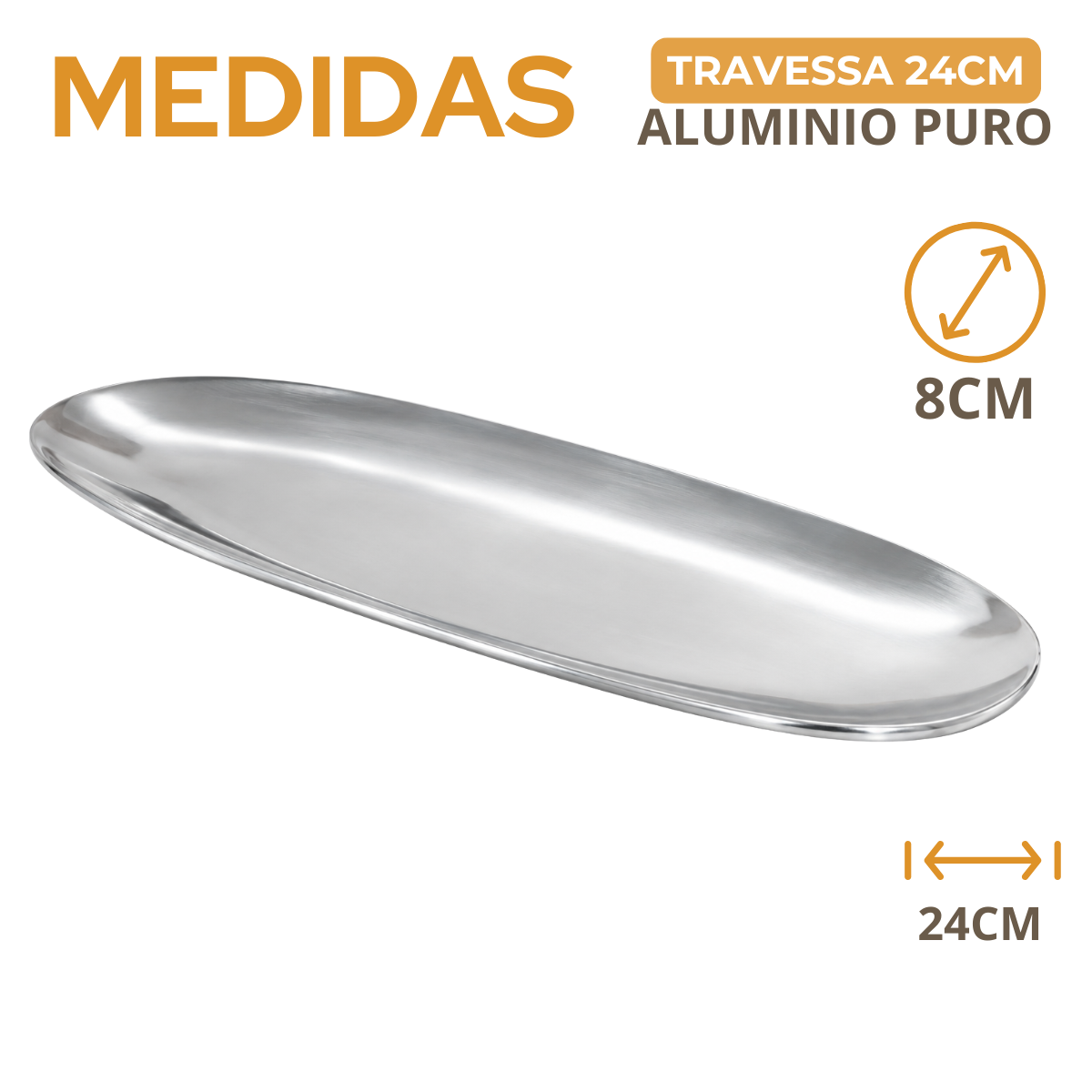 Travessa Oval Giovanoni em Alumínio Fundido 24cm