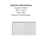 Prato Bandeja Square Branco em Polipropileno VemPlast