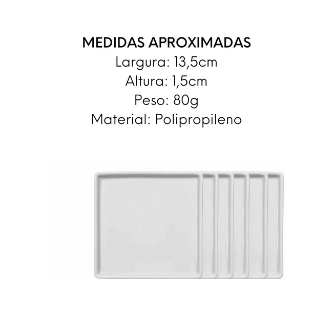 Prato Bandeja Square Branco em Polipropileno Main Image