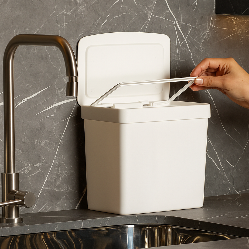 Lixeira de Pia Pratic Branca - A Gourmet