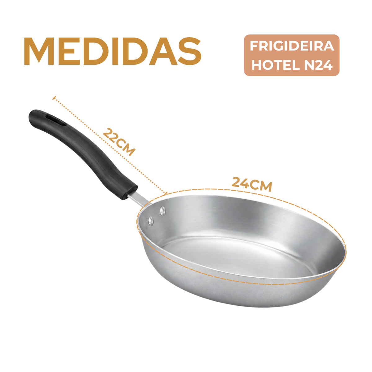 Frigideira Mestre Chef N24 Alumínio Cabo Baquelite 24cm