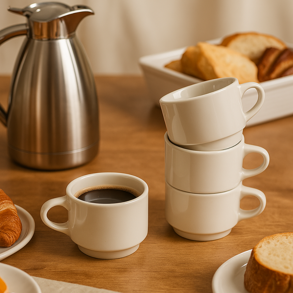 Kit 50 Xicara de Chá Empilhavel Personalizado BelaVista Xicara de Chá