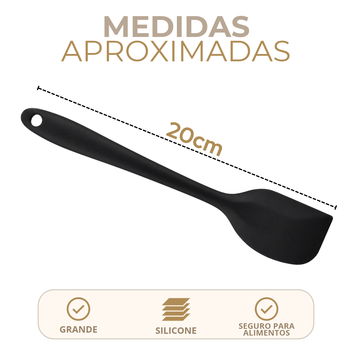 Espatula Reta SIlicone Premium 20cm