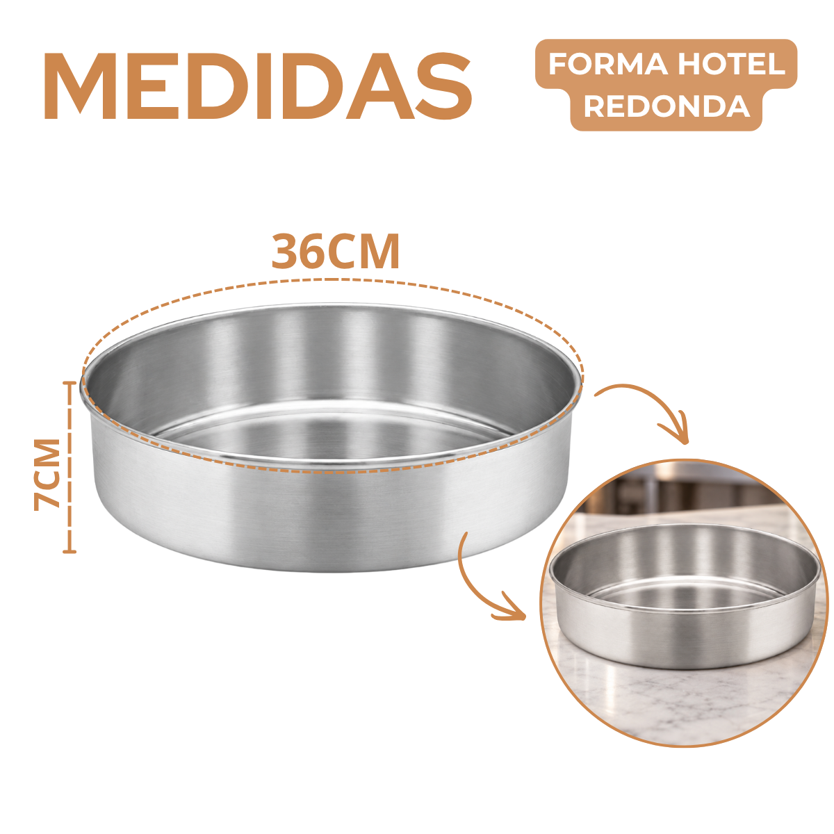Assadeira Redonda Hotel N36 em Alumínio 6,23L Profissional