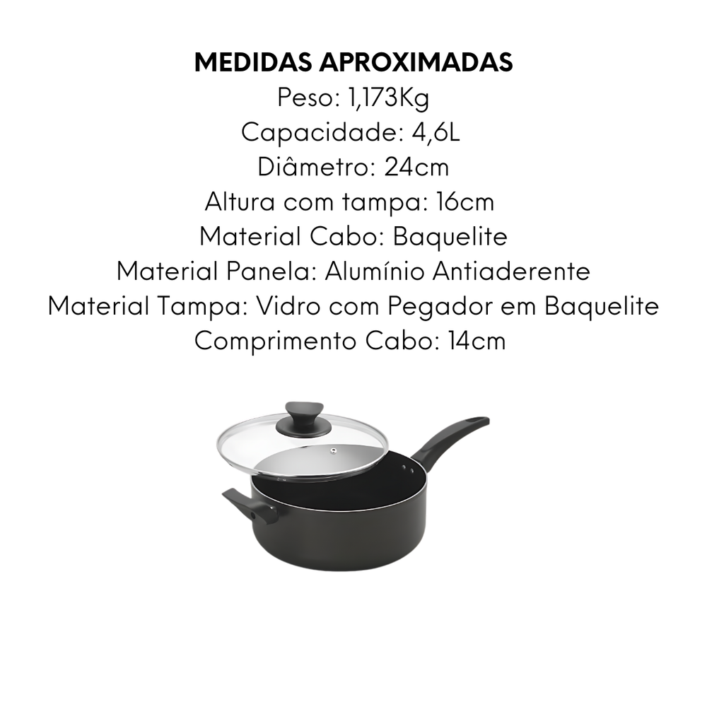 Panela Premium Antiaderente 4,6L - A Gourmet