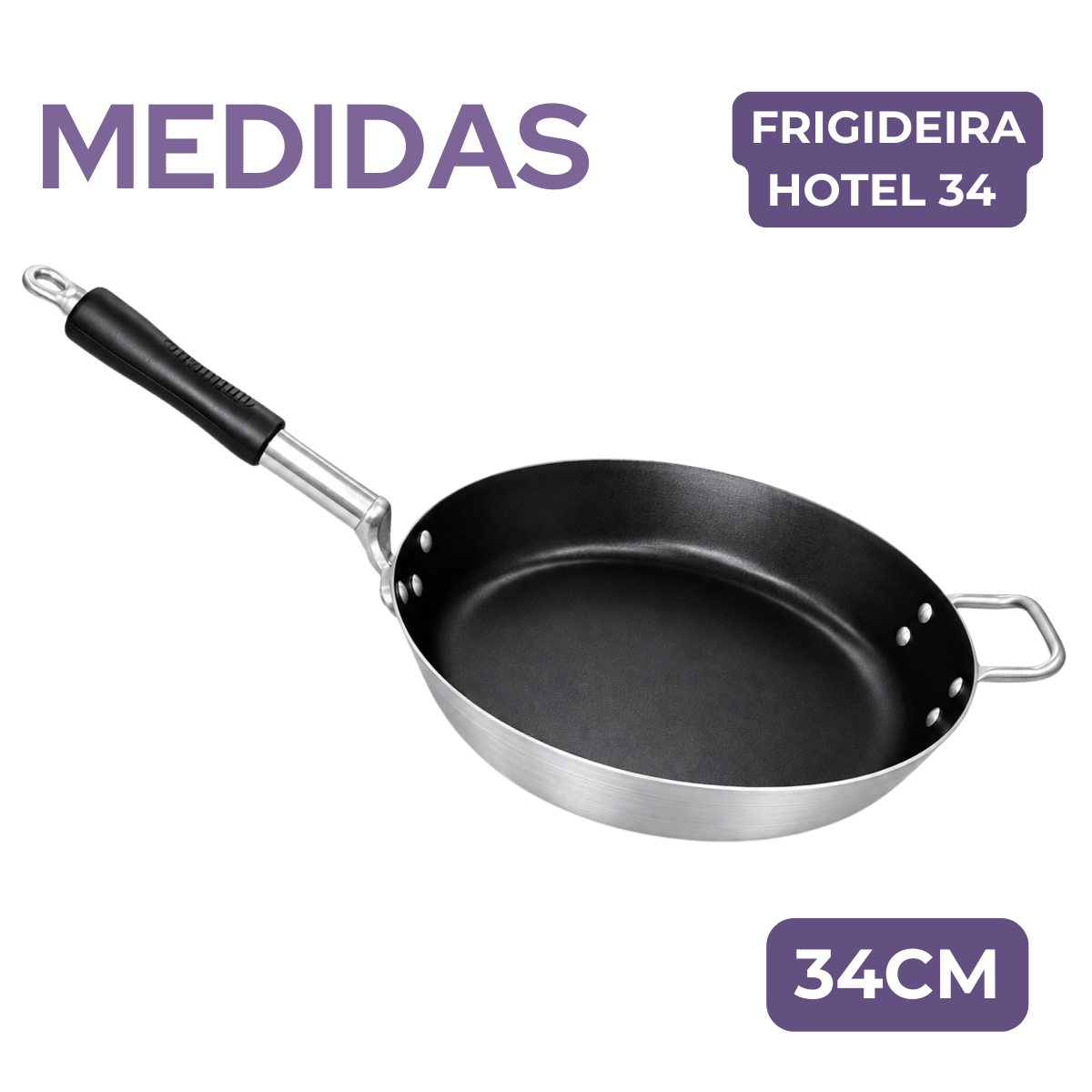 Frigideira Hotel Antiaderente Cabo Baquelite N34 34cm