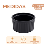 Ramekim Preto Canelado Polipropileno