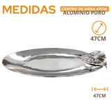 Centro de Mesa Bertuzzo em Alumínio Fundido Polido 49,2cm