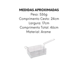 Cesto Retangular em Arame 24cm - A Gourmet