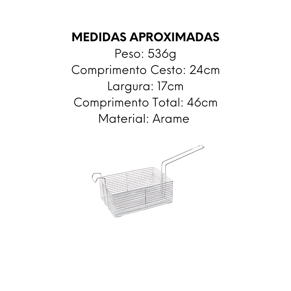 Cesto Retangular em Arame 24cm - A Gourmet