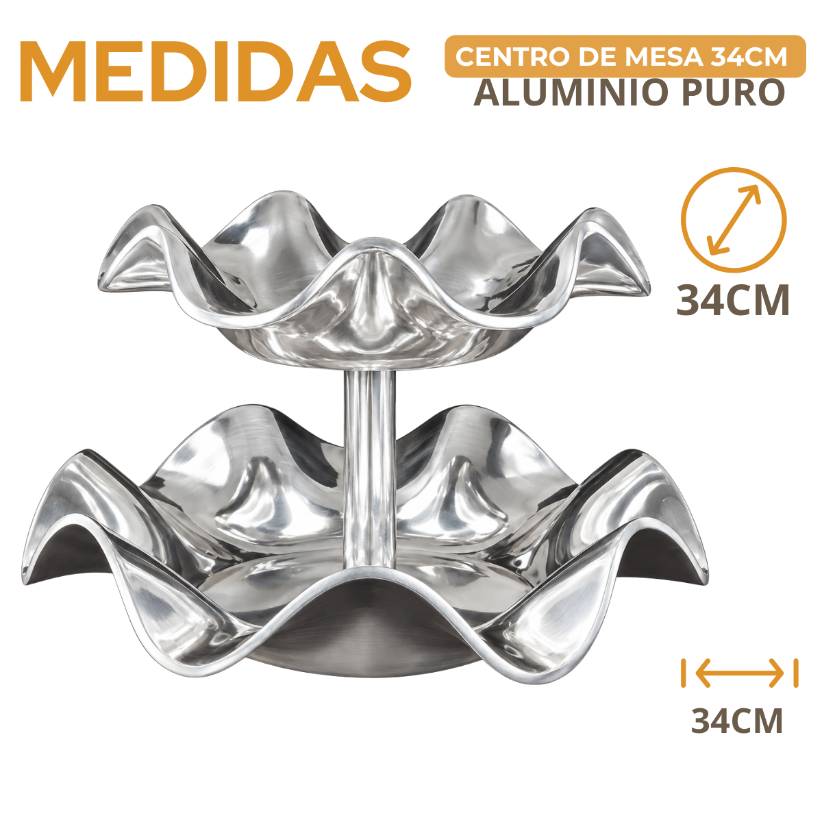 Centro de Mesa Fabri em Alumínio Fundido 34cm