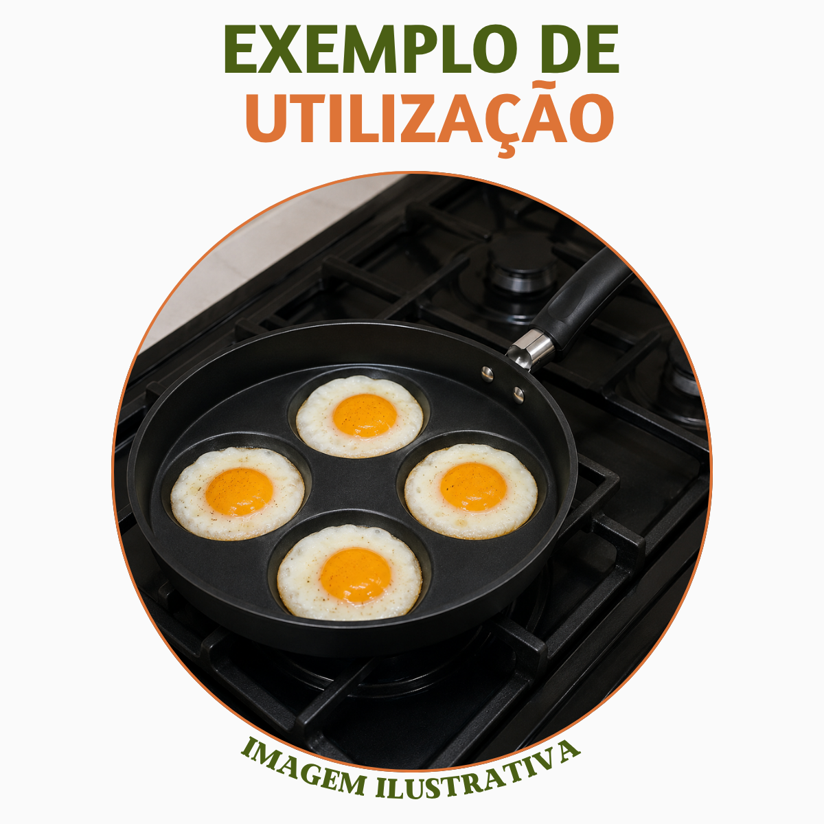 Frigideira 4 Ovos Antiaderente Preta N26 Profissional