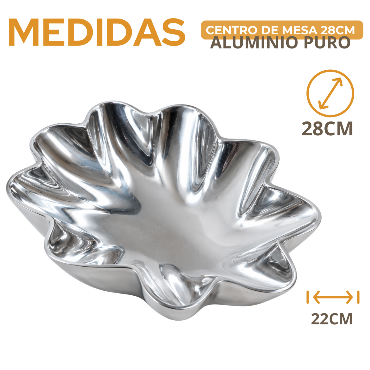 Travessa Servir Aluminio Puro 28cm