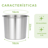 Molheira Hotel Alta N16 em Alumínio 4,2L Profissional