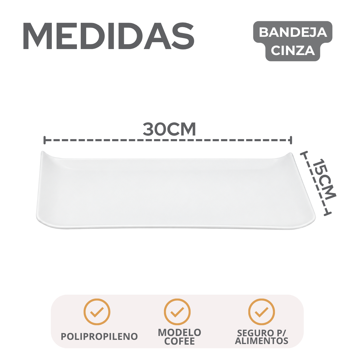 Bandeja Coffee Polipropileno Branca