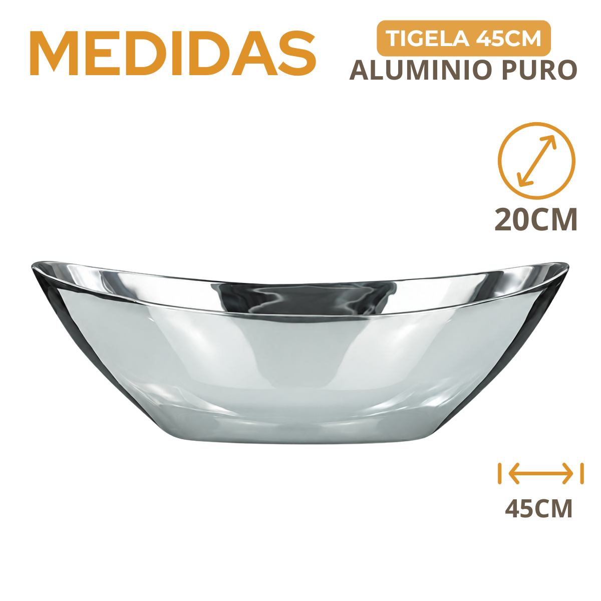 Tigela Aluminio Puro Agnelli 45cm