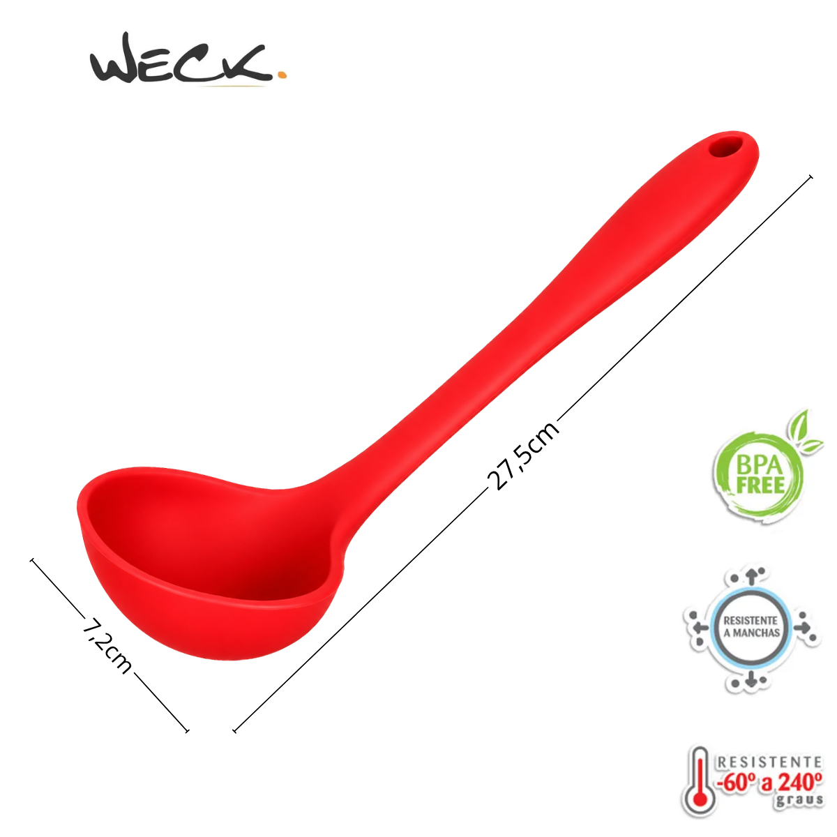 Concha Silicone 27cm Profissional Vermelha