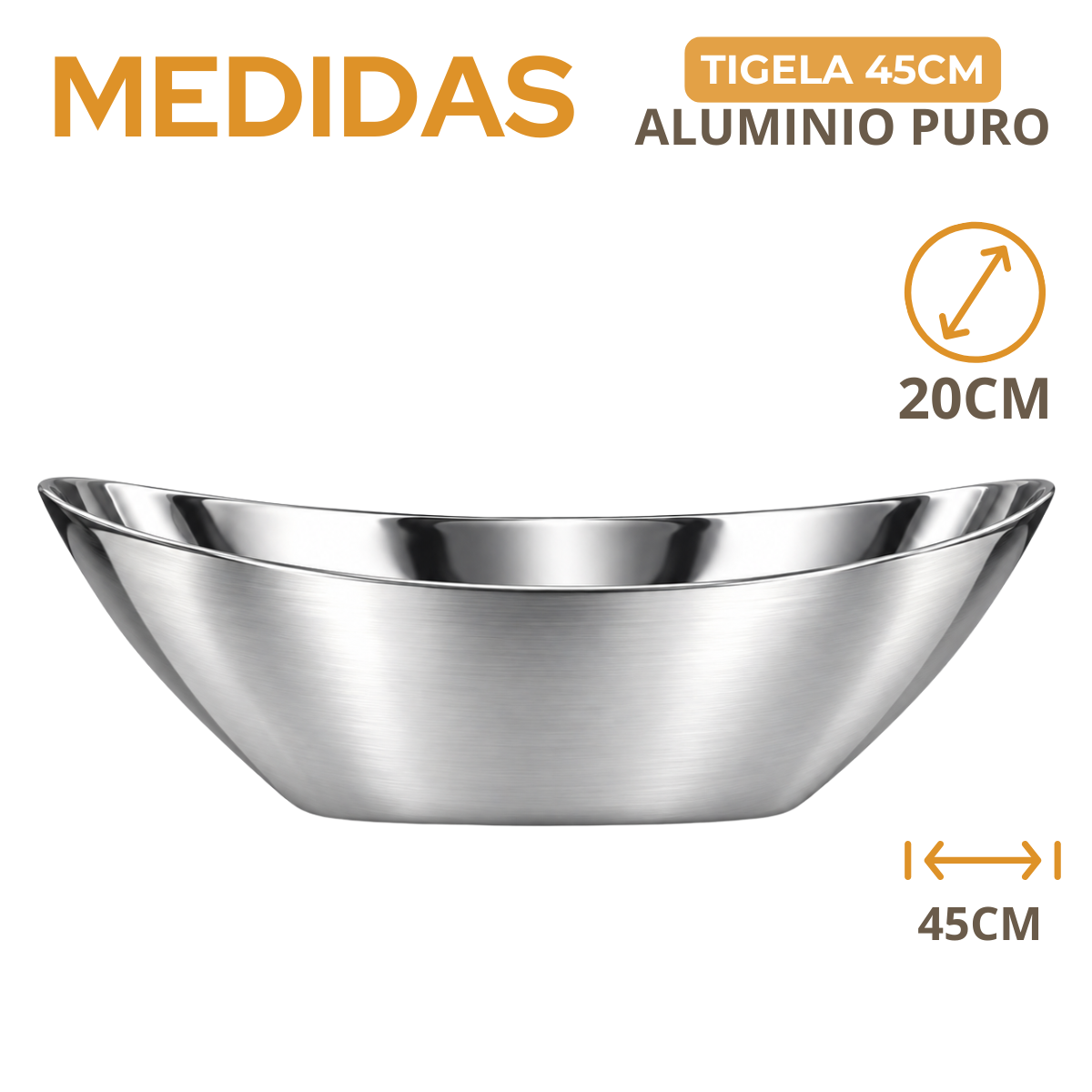Tigela Aluminio Puro Agnelli 45cm