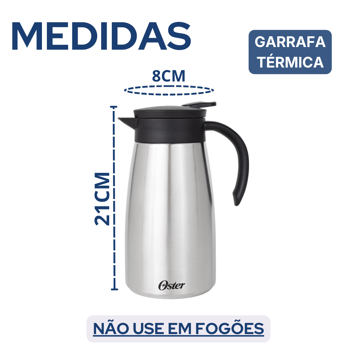 Garrafa Térmica Aço Inox 1 Litro